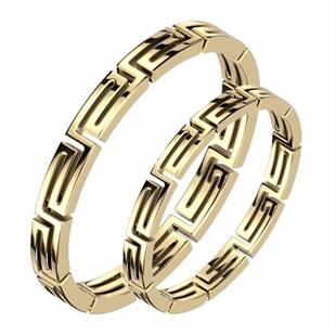 MazeCut ring för förlovning eller bröllop IP guld