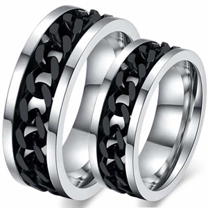 Blackcoated Chain Engagement Rings