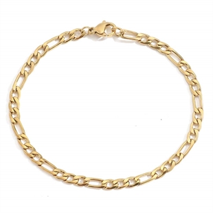 Link IV armband rostfritt stål 4mm / 14K