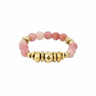 Freelove ring med natursten rosa / Onesize